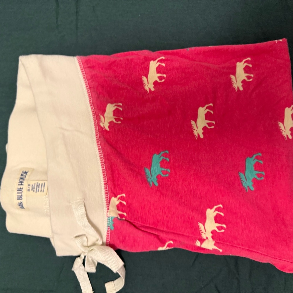 Hatley Pink and Cream Pajama Pants with Moose Print